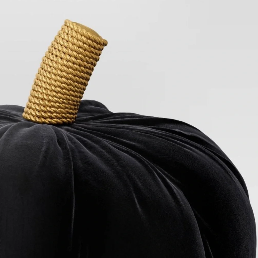 NWT threshold black velvet pumpkin pillow
